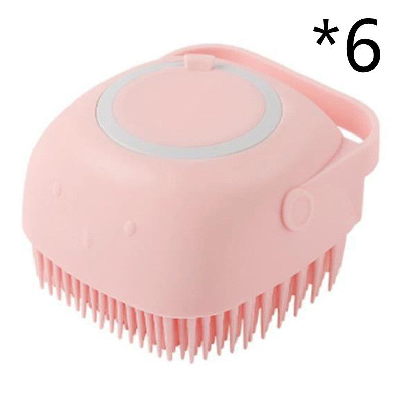 Silicone Dog Bath Massage Gloves Brush Pet Cat Bathroom Cleaning Tool Comb Brush For Dog Can Pour Shampoo