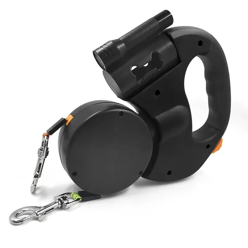 3M Double Long Multifunctional Dog Led Leash Waterproof Tangle Free Rope Retractable Dog Leash with Light