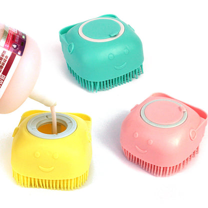 Silicone Dog Bath Massage Gloves Brush Pet Cat Bathroom Cleaning Tool Comb Brush For Dog Can Pour Shampoo