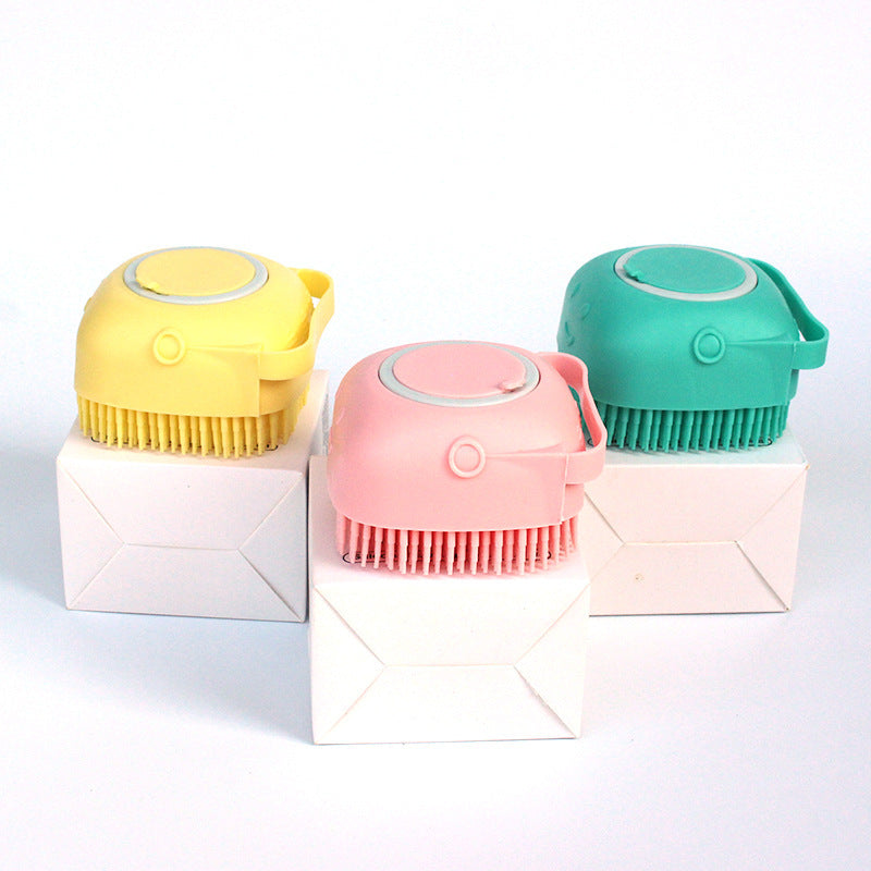 Silicone Dog Bath Massage Gloves Brush Pet Cat Bathroom Cleaning Tool Comb Brush For Dog Can Pour Shampoo